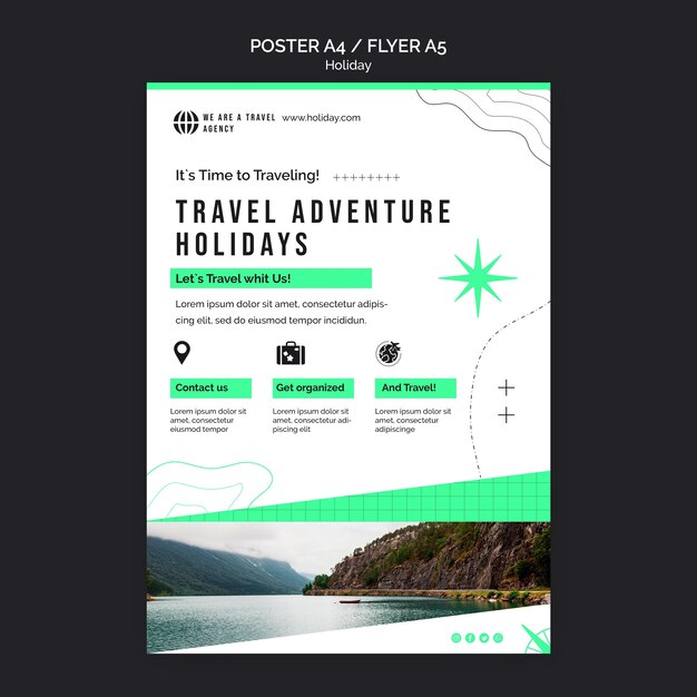 Holidays Print Template Featuring Beautiful Photos – Free Download