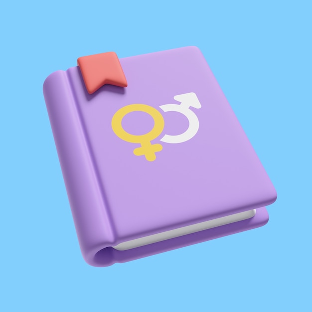 3D Icon for Sex Education Featuring a Book – Free Download