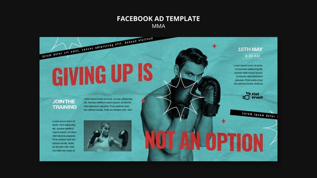 Mixed Martial Arts Facebook Template for Free Download