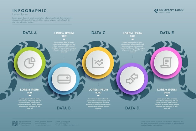 Flat Roadmap Infographic Template – Free Download