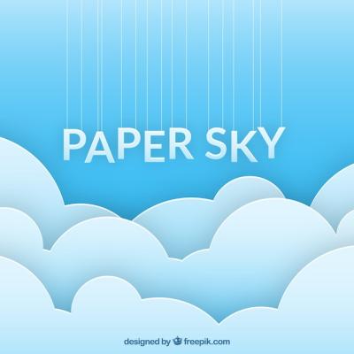 Sky with Clouds Background in Paper Texture – Free to Download