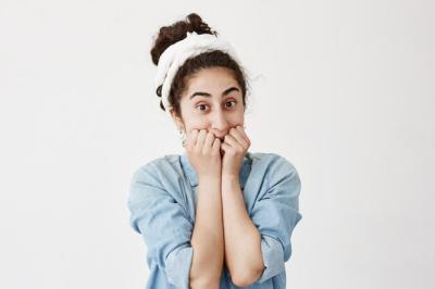 Pretty Young Dark-Haired Female with Terrified Expression – Free Stock Photo, Download for Free