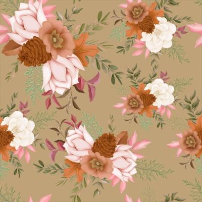 Seamless Pattern Autumn Flower Design – Free Download