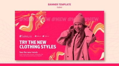 Flat Design Sale Banner Template – Free Download