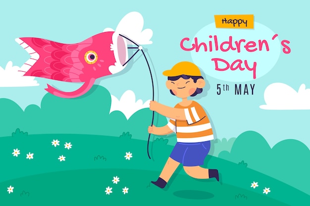 Flat Children’s Day Background – Free Download