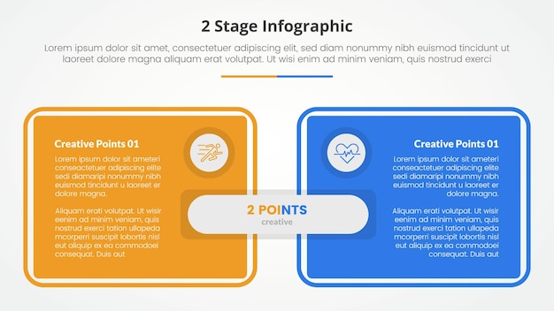 2 Points Stage Template for Comparison Infographic Concept – Free Download