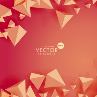 3D Polygons on an Abstract Red Background â Free Download