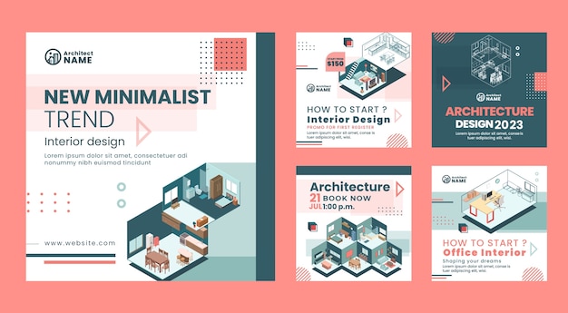 Isometric Architecture Project Instagram Post – Free to Download