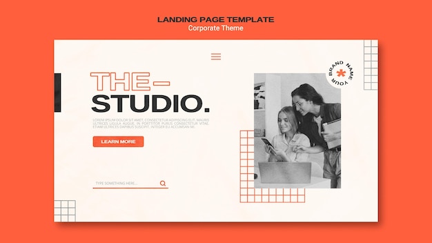 Corporate Studio Landing Page – Free Stock Photo for Download