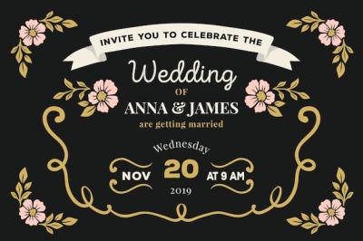 Retro Wedding Invitation Template – Free Download