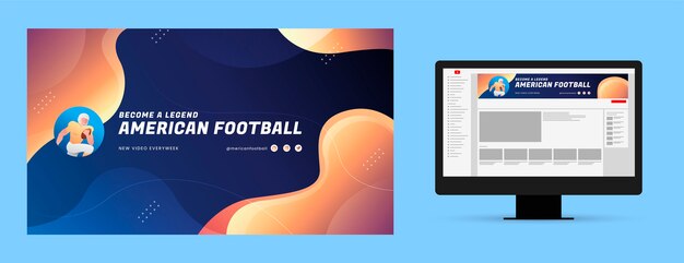 Gradient American Football YouTube Channel Art – Free Download