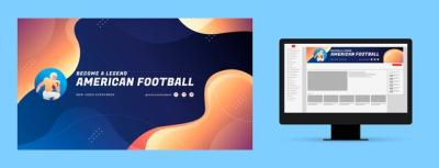 Gradient American Football YouTube Channel Art – Free Download