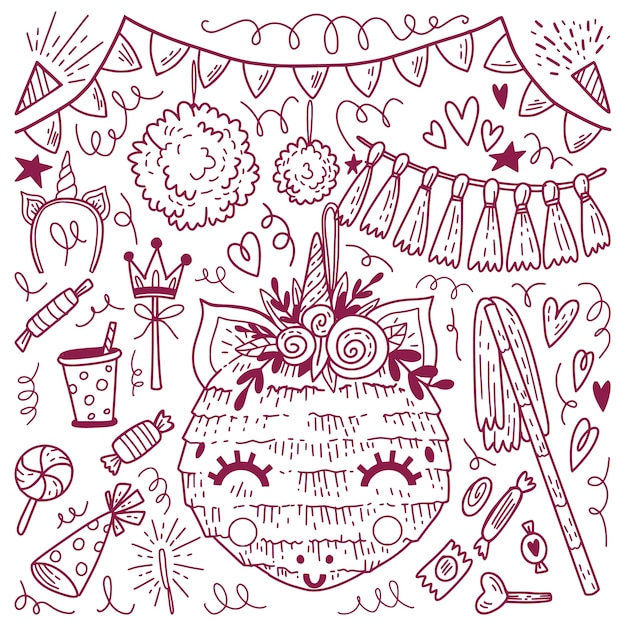 Hand Drawn Birthday Decoration – Download Free Stock Photos