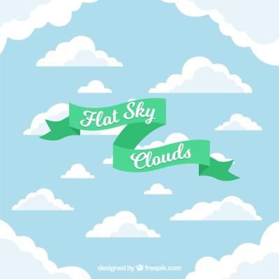 Flat Style Cloudy Sky Background – Free to Download