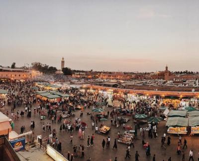 High Angle View of Crowd in Urban Setting Against Sky – Free Download