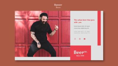 Urban Beard Banner Template – Free Download for PSD Use