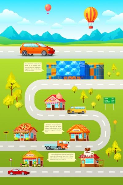 Orthogonal Car City Illustration – Download Free Stock Photo