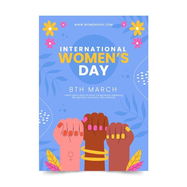 Hand Drawn International Women’s Day Vertical Poster Template – Free Download