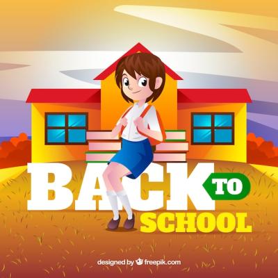 Girl with Backpack and Books Arriving at School – Free Stock Photo Download