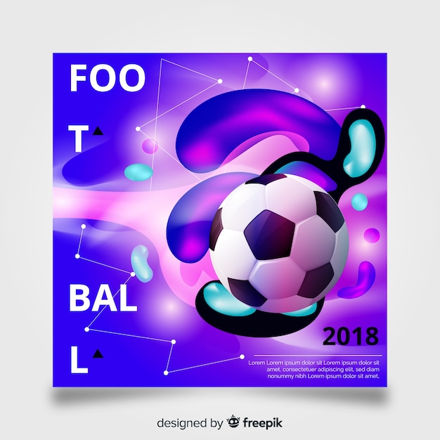 Realistic Soccer Ball Poster Template – Free Download