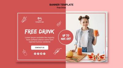 Drink Banner Template for Stunning Promotions – Free Download