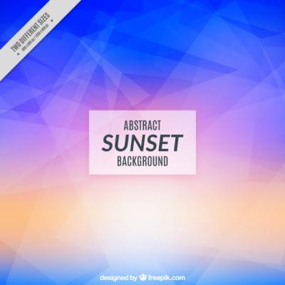 Sunset Background with Polygonal Shapes – Free Download