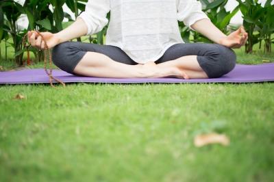 Young Woman Meditating Outdoors – Free Download