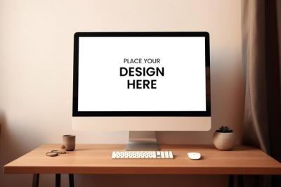 Realistic iMac Mockup Design Template – Free to Download