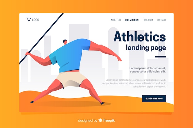 Flat Sport Landing Page Template – Free Download