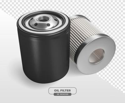 Realistic 3D Rendered Metal Oil Filter for Automotive Maintenance – Free Download