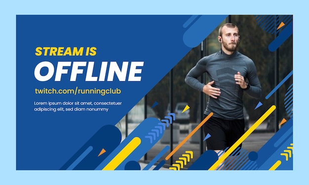 Hand Drawn Running Club Twitch Background – Free Download