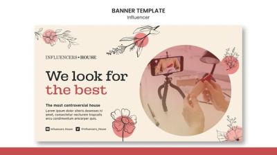 Influencer Banner Template Featuring Photo – Free Download