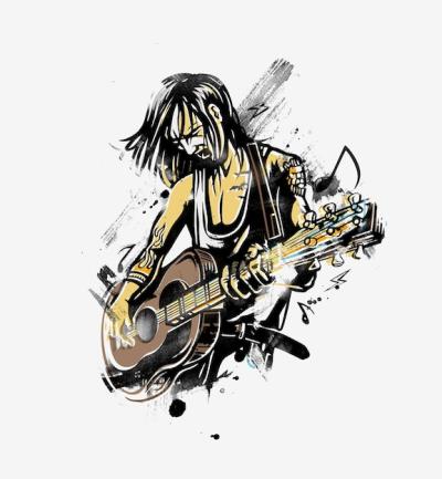 Rockstar Guitarist Vector Illustration – Free Download