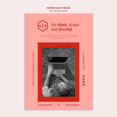 Web Studio Design Poster Template – Free Download