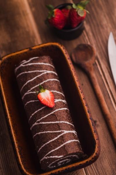 Delicious Chocolate Roll with Cream – Free Download