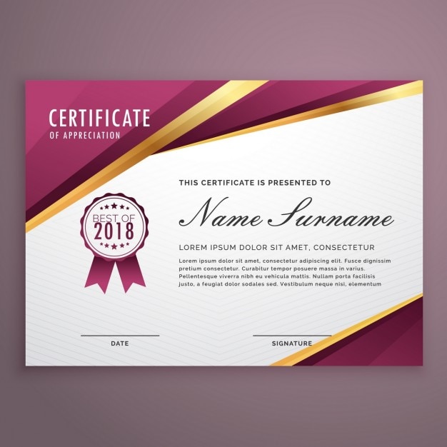 Certificate Design Featuring Golden Elements – Free Download