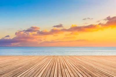 Boardwalk Rocks Skyline Horizon Summer Background – Free Download