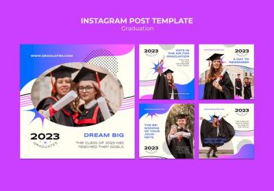 Gradient Graduation Event Instagram Posts – Download Free Stock Photo