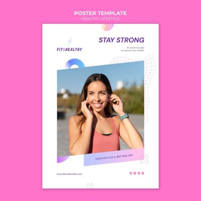 Healthy Lifestyle Poster Design Template – Free Download