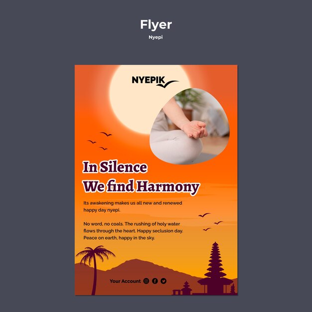 Vertical Flyer Template for Nyepi Celebration – Free Download