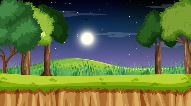 Night Scene of Nature Forest Landscape – Free Download