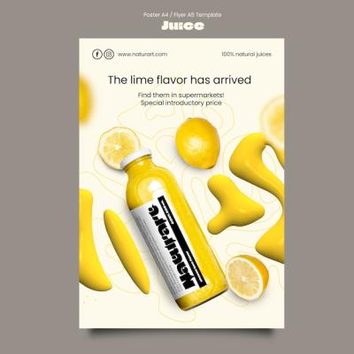 Juice Poster Template Design – Free Download