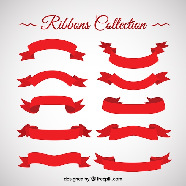 Red Vintage Ribbon Collection – Free Download for Stunning Designs