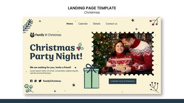 Christmas Celebration Landing Page Template – Free Download