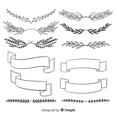 Hand Drawn Wedding Ornaments Collection – Free to Download