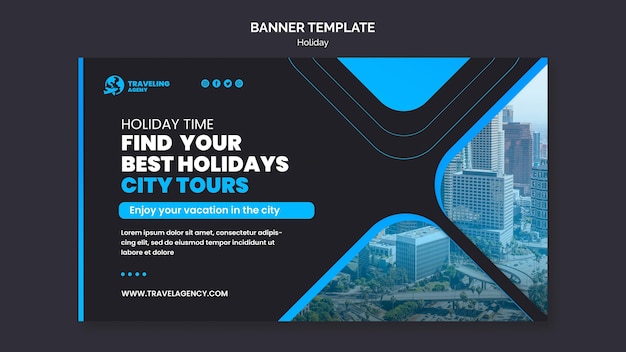 City Holiday Banner Template – Free Download