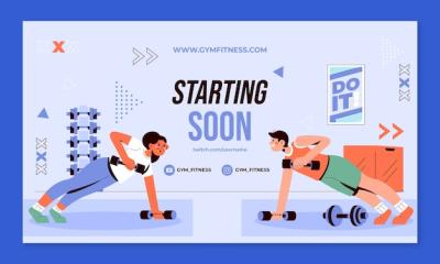 Flat Gym and Exercise Twitch Background – Free Download