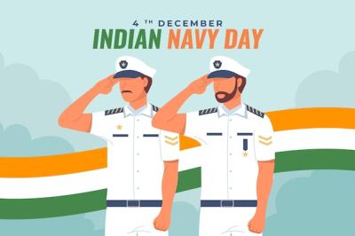 Flat Indian Navy Day Illustration – Free Download