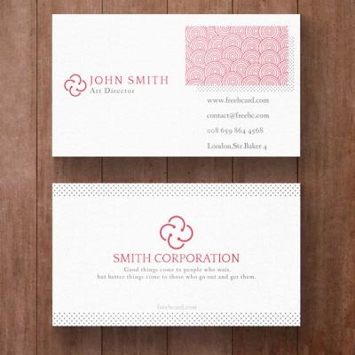 Elegant White and Red Corporate Card – Free Download