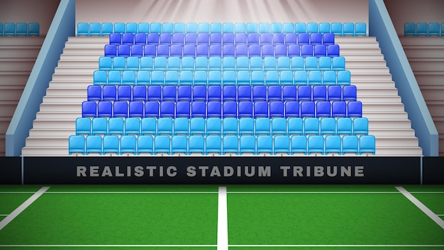 Realistic Stadium Tribune Composition with Empty Seats and Playing Field – Free Stock Photo for Download